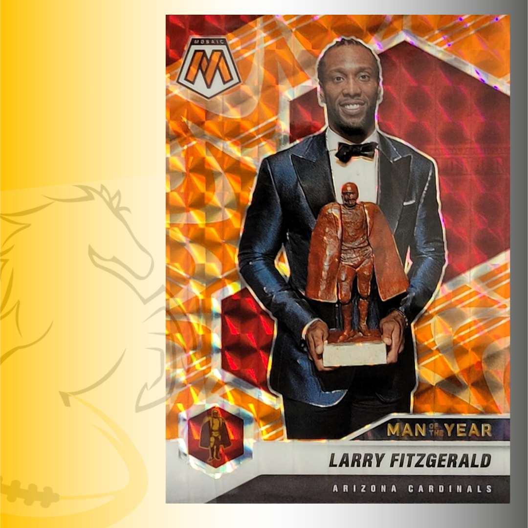 2021 Panini Mosaic Larry Fitzgerald Orange Reactive Prizm Man of the Year