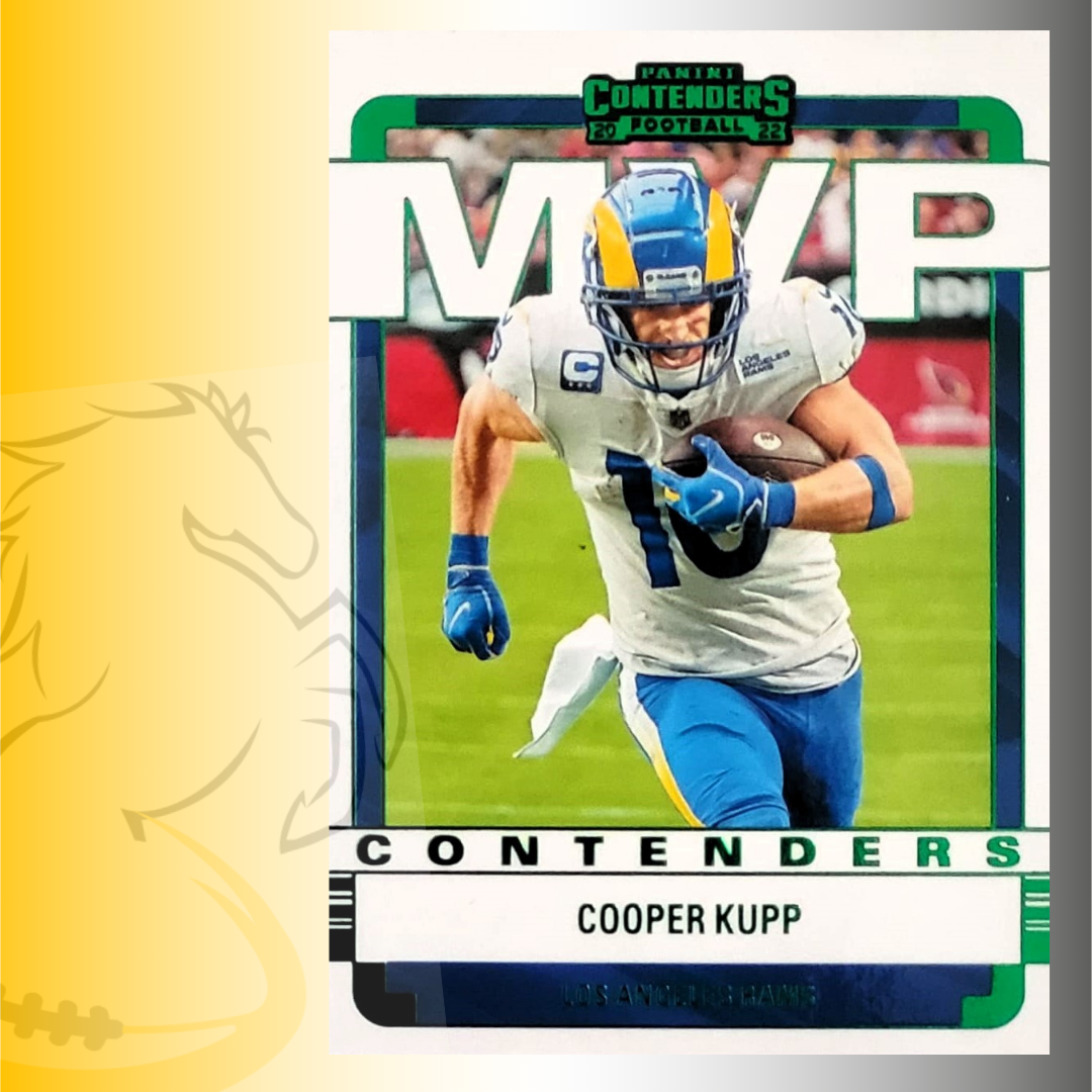 2022 Panini Contenders Cooper Kupp MVP Contenders Green Parallel