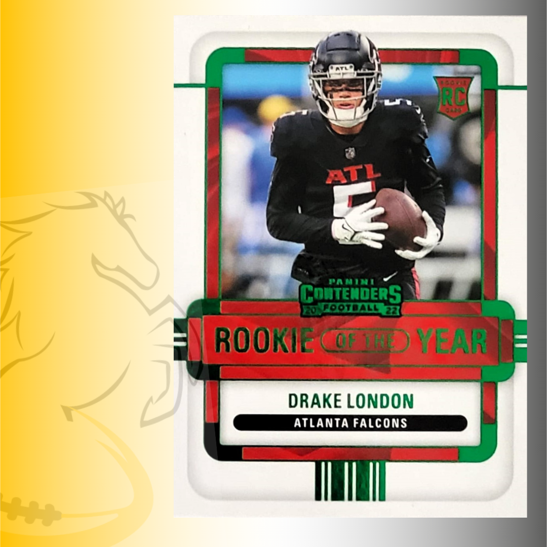 2022 Panini Contenders Drake London Rookie of the Year Green Parallel