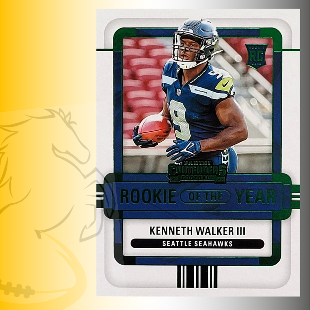 2022 Panini Contenders Kenneth Walker III Rookie of the Year Green Parallel