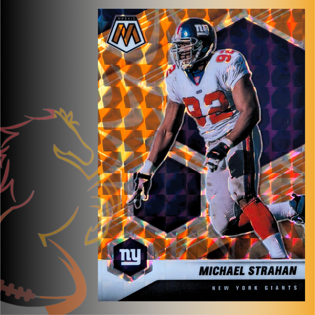 2021 Panini Mosaic Michael Strahan Orange Reactive Prizm