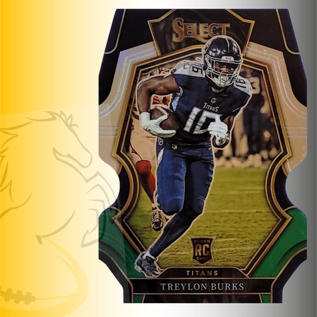 2022 Panini Select Treylon Burks Prizm Black / Green Die Cut Rookie Card