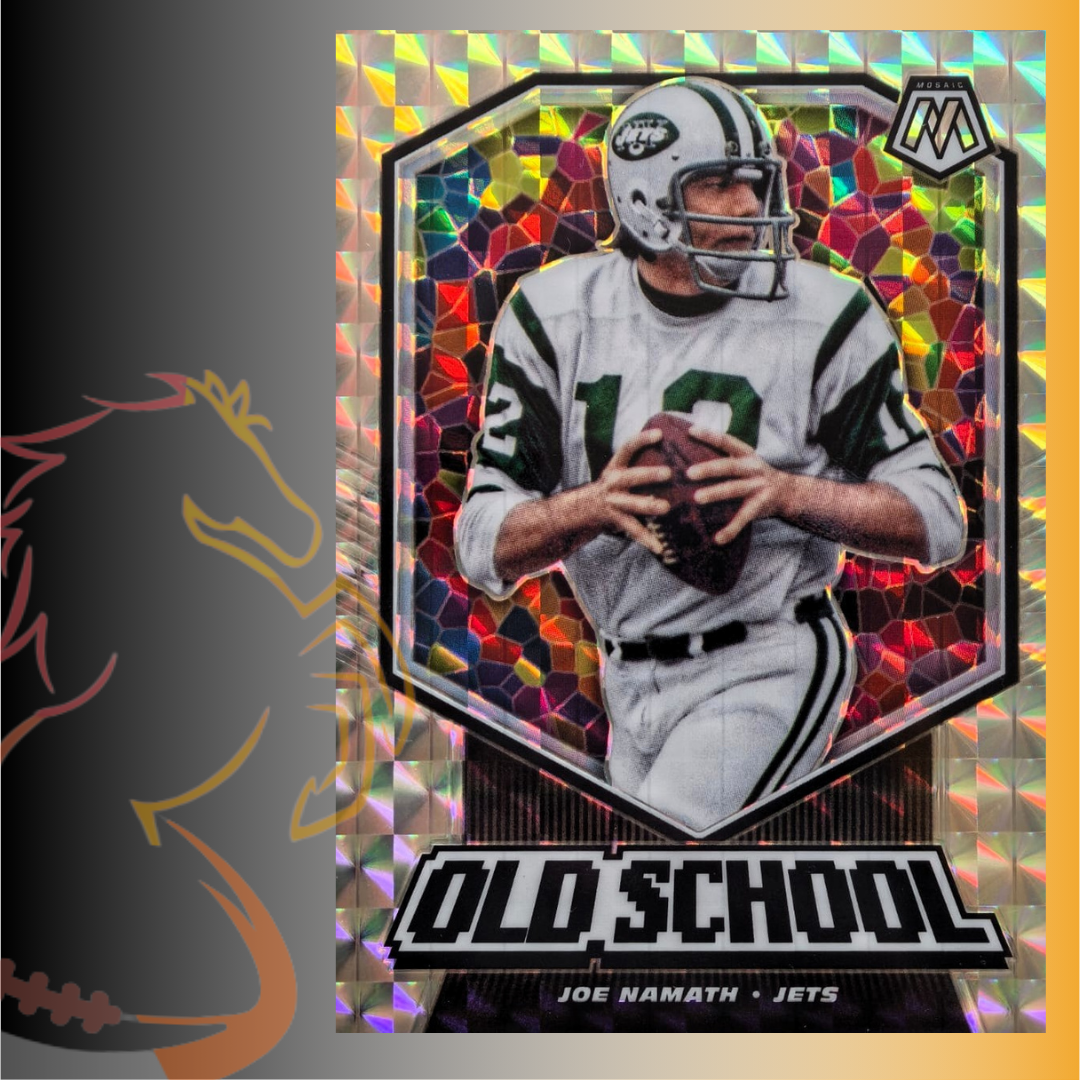 2020 Panini Mosaic Joe Namath Old School Silver Prizm