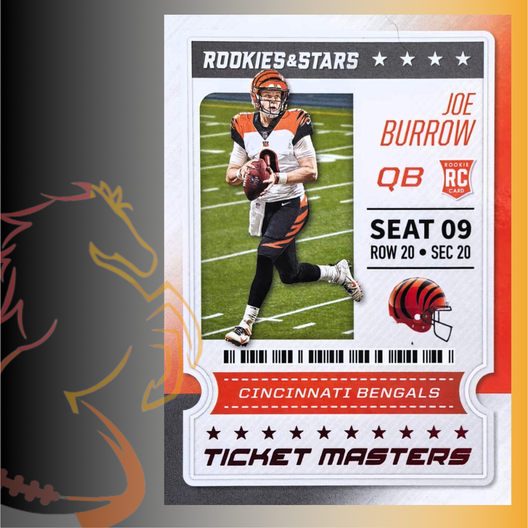 2020 Panini Rookies & Stars Joe Burrow Ticket Masters Red Parallel Rookie Card