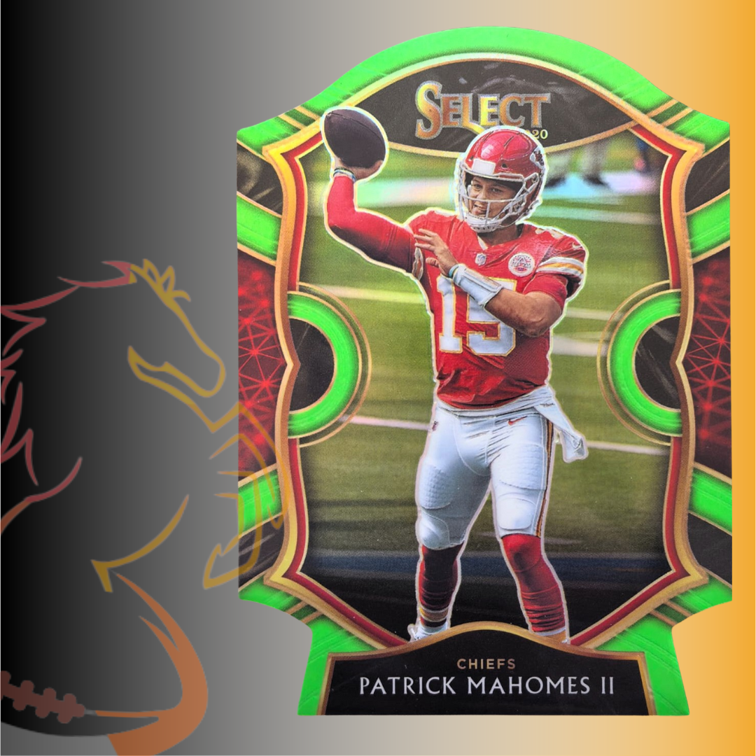 2020 Panini Select Patrick Mahomes II Concourse Neon Green Die Cut Prizm