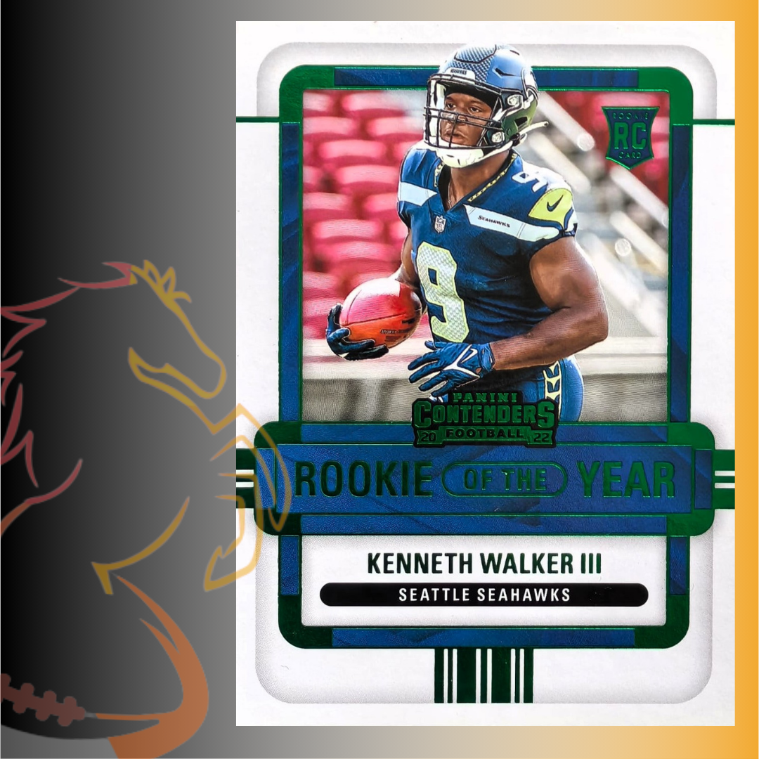 2022 Panini Contenders Kenneth Walker III Rookie of the Year Green Parallel