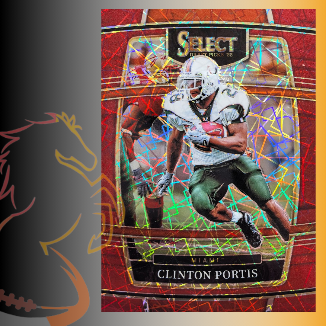 2022 Panini Select Draft Picks Clinton Portis Red Lazer Prizm