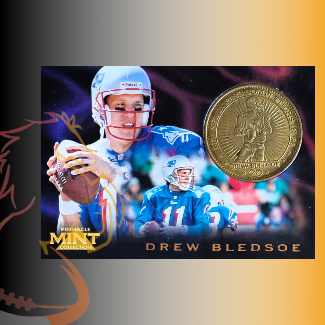 1996 Pinnacle Mint Collection Drew Bledsoe QB Club Golden Coin
