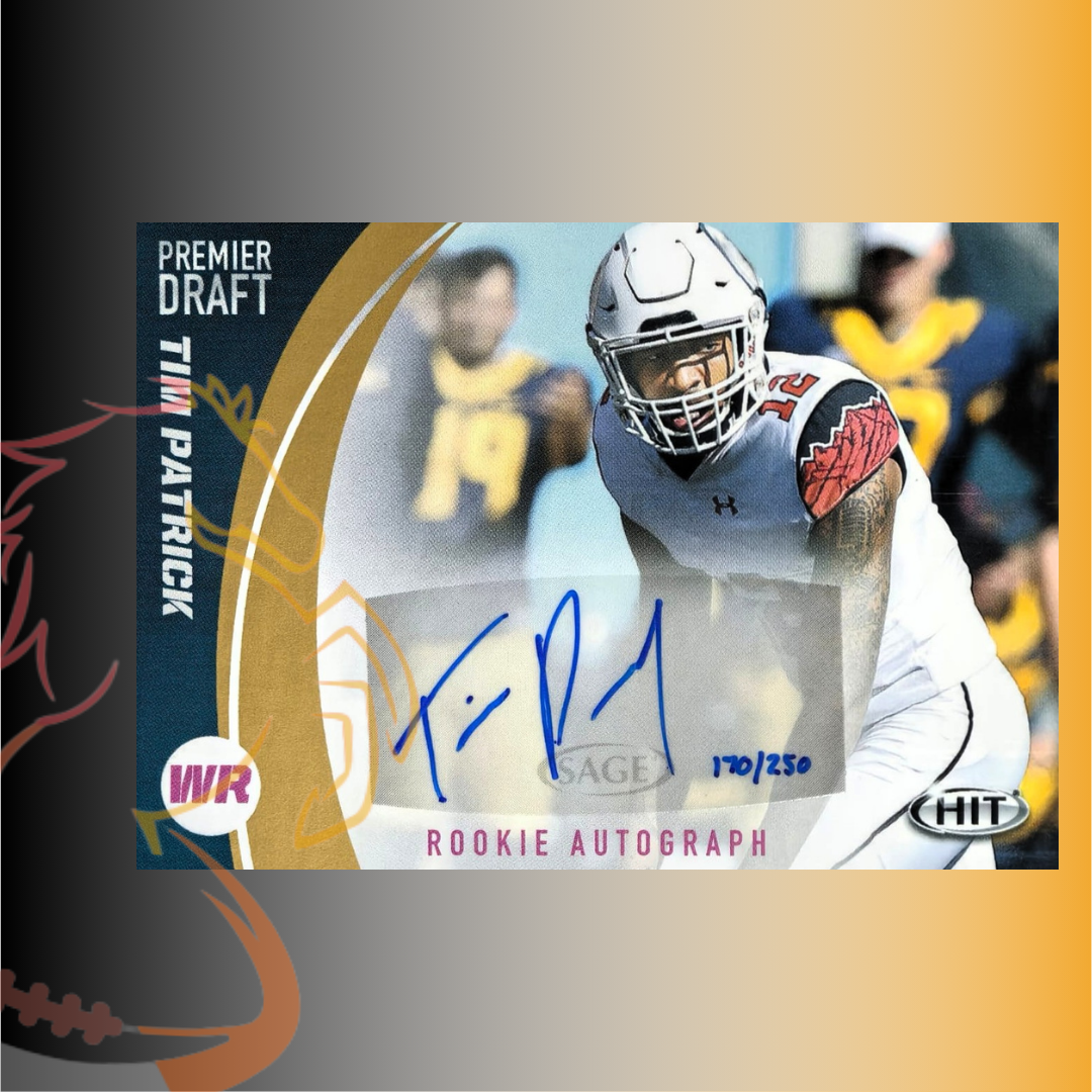 2017 Sage Hit Tim Patrick Premier Draft Gold Autograph / 250