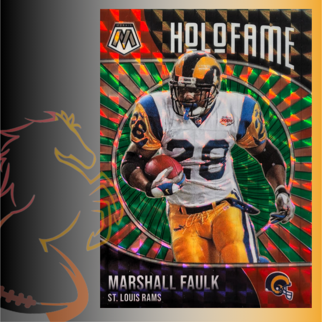 2021 Panini Mosaic Marshall Faulk Holofame Green Parallel