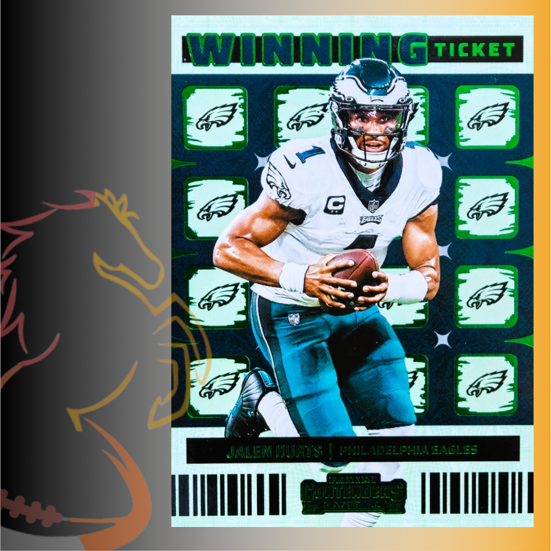 2022 Panini Contenders Jalen Hurts Winning Ticket Green Parallel
