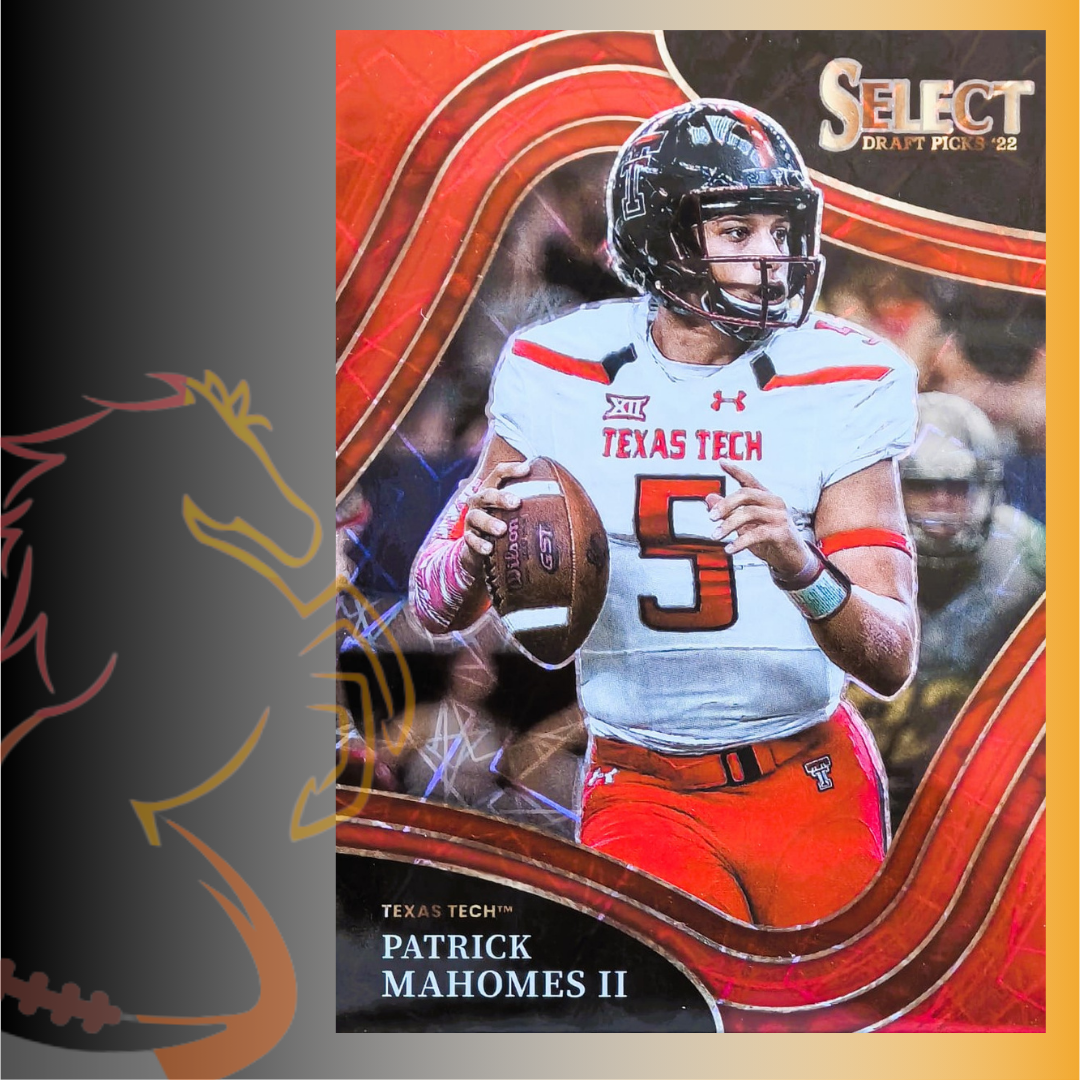 2022 Panini Select Draft Picks Patrick Mahomes II Field Level Red Lazer Prizm