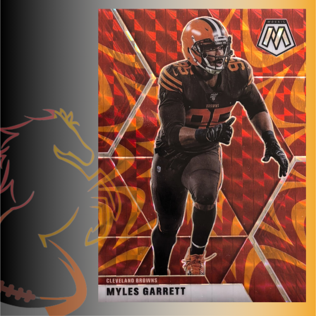 2020 Panini Mosaic Myles Garrett Orange Reactive Prizm