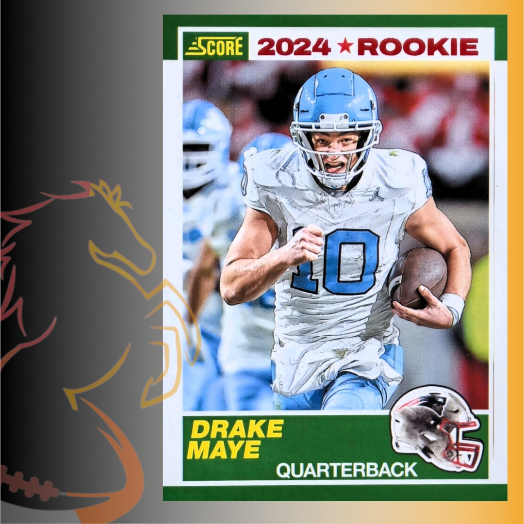 2024 Panini Score Drake Maye Red Dynamics Rookie Card