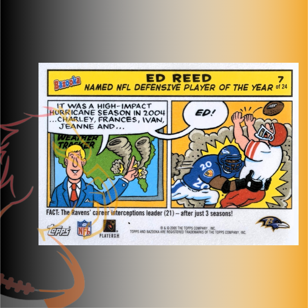 2005 Topps Bazooka Comics Ed Reed Named NFL Defensive Player of the Year