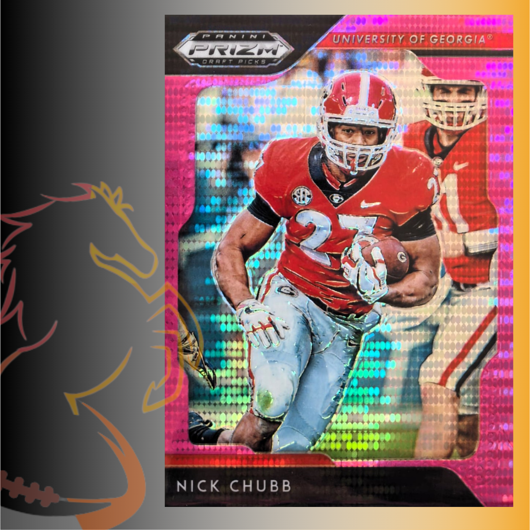 2019 Panini Prizm Draft Picks Nick Chubb Pink Pulsar Prizm