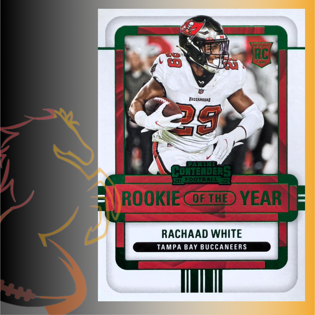 2022 Panini Contenders Rachaad White Rookie of the Year Green Parallel