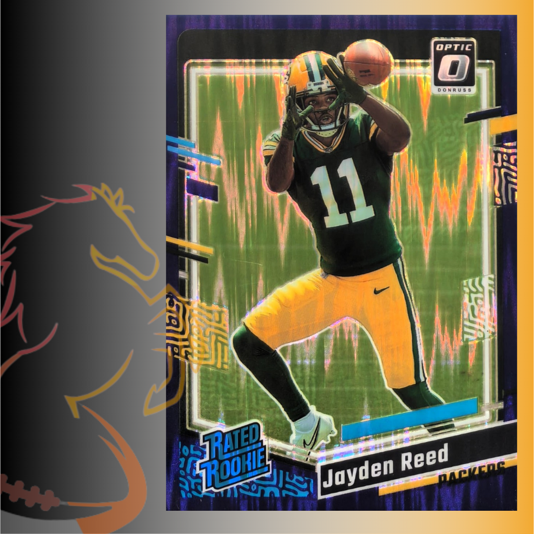 2023 Panini Donruss Optic Jayden Reed Purple Shock Prizm Rated Rookie