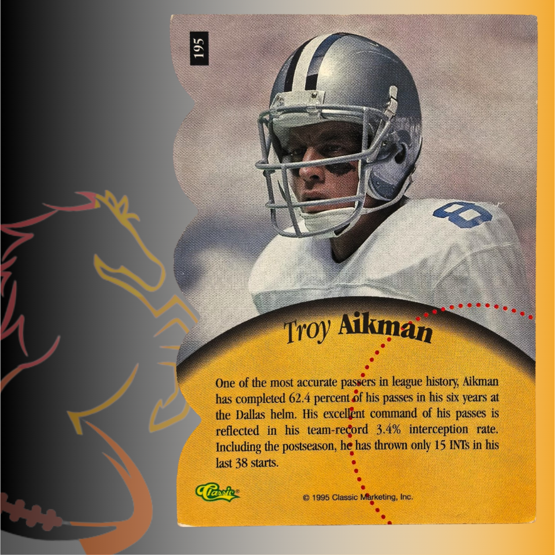 1995 Classic 5 Sport Troy Aikman Picture Perfect Die Cut - Imagen 2