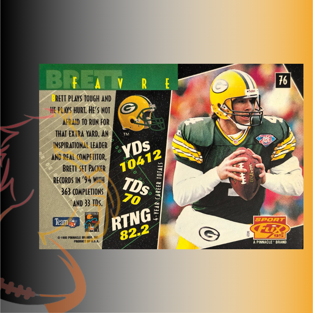 1995 Pinnacle Sport Flix Brett Favre - Imagen 2