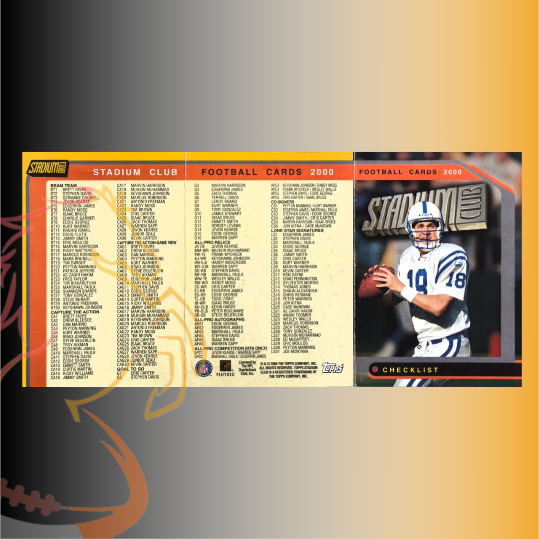 2000 Topps Stadium Club Peyton Manning Checklist - Imagen 3