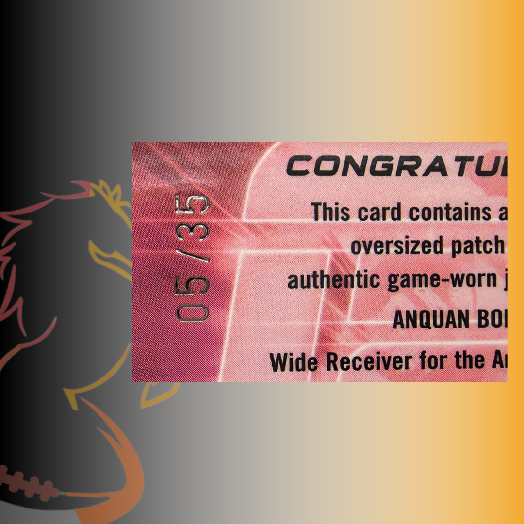 2004 Fleer Genuine Anquan Boldin Large Jersey Card Black / 35 - Imagen 3