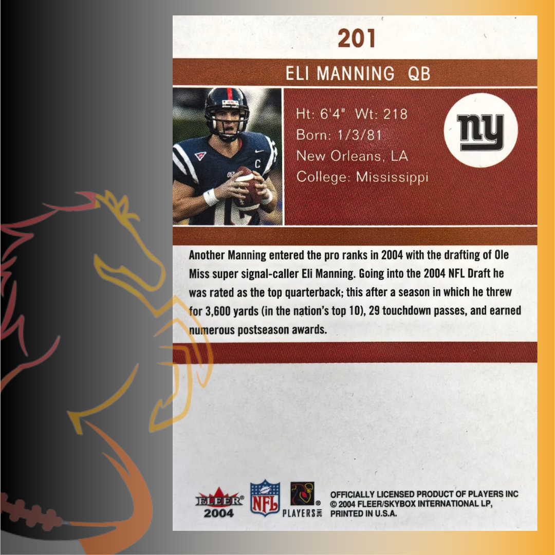2004 Fleer Ultra Eli Manning Rookie Card - Imagen 2