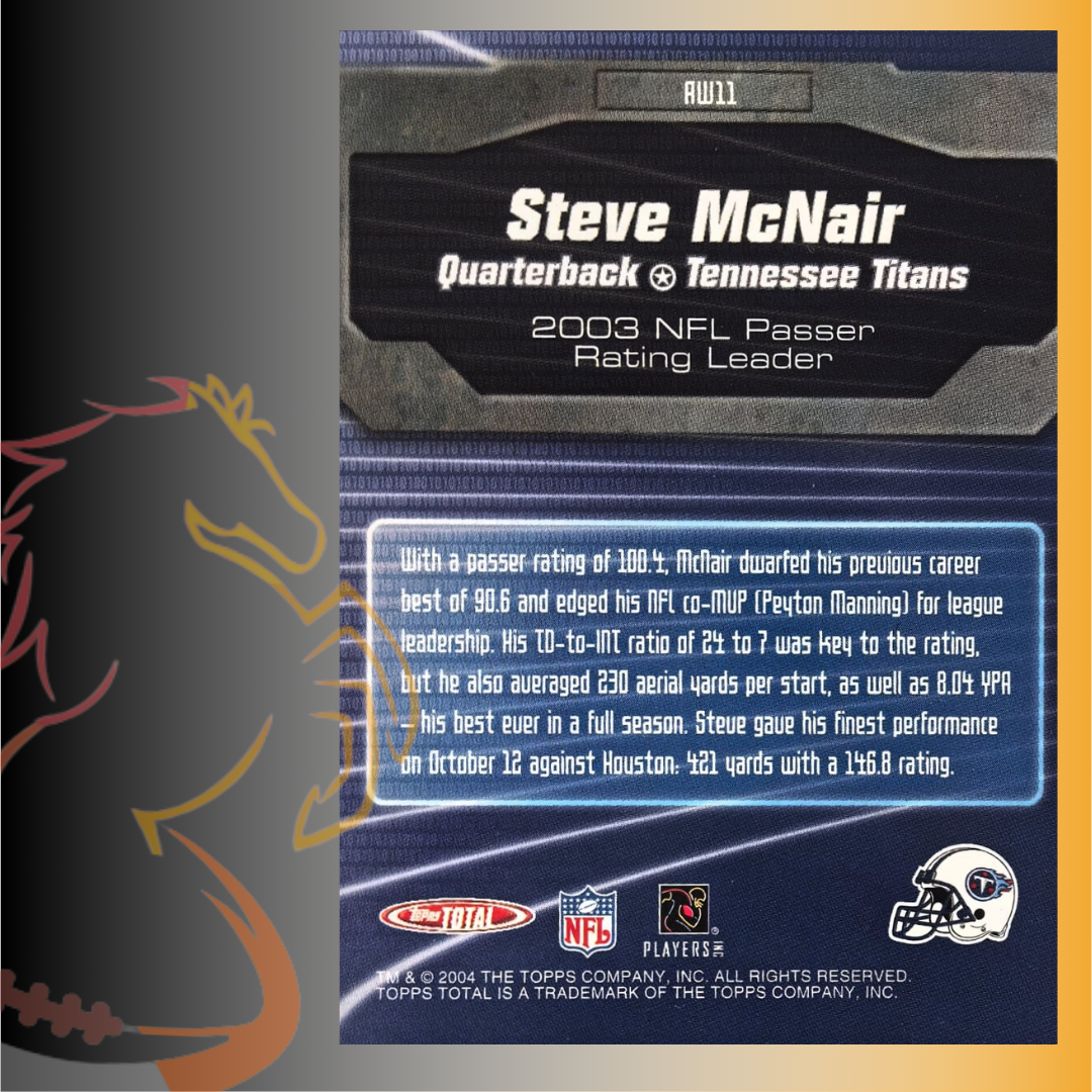 2004 Topps Total Steve McNair Award Winner - Imagen 2