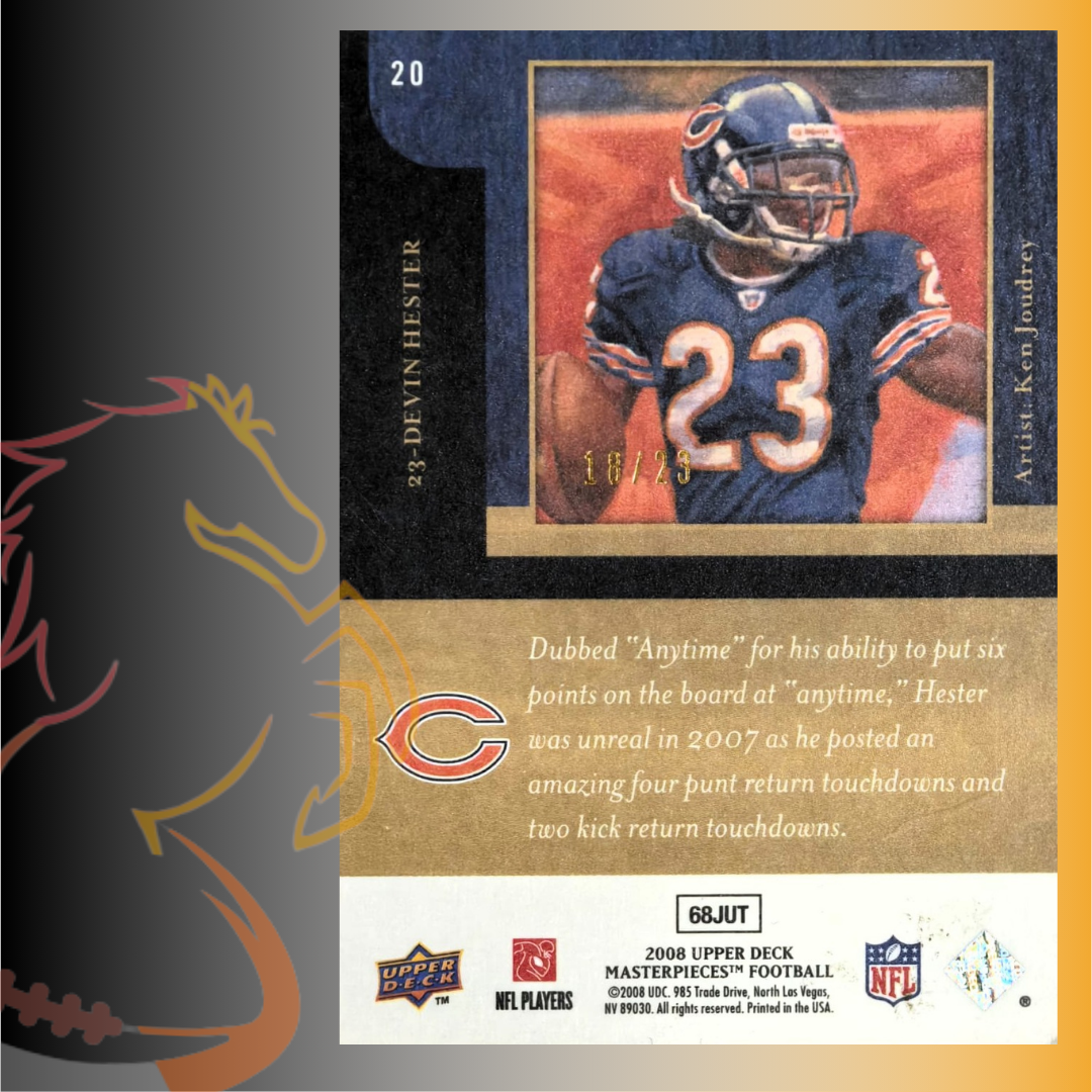 2008 Upper Deck Masterpieces Devin Hester Gray Parallel / 23 - Imagen 2