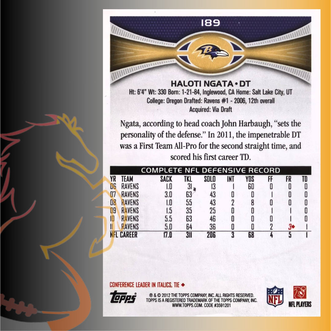 2012 Topps Haloti Ngata 2011 All Pro - Imagen 2