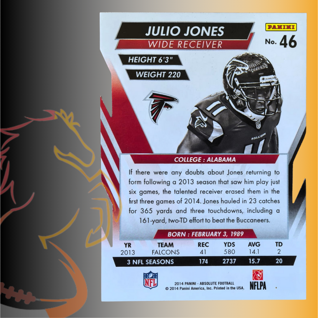 2014 Panini Absolute Football Julio Jones Die Cut - Imagen 2