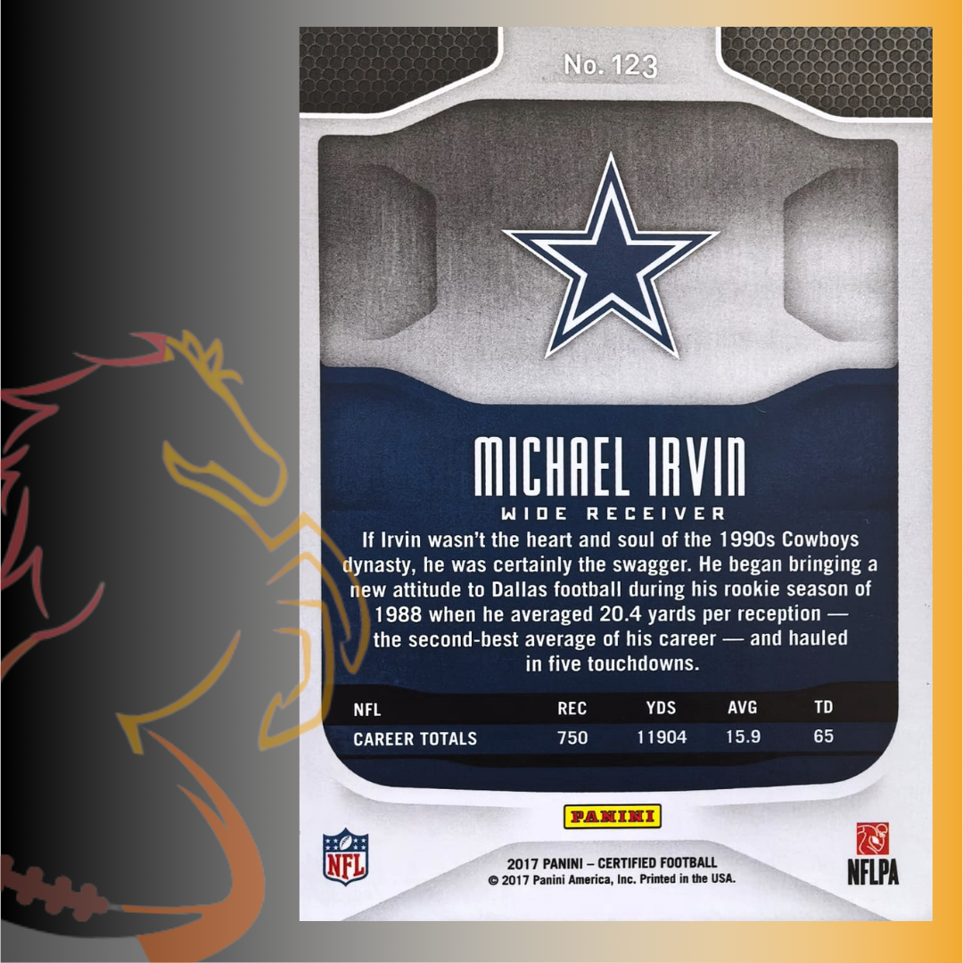 2017 Panini Certified Michael Irvin Immortals Orange / 299 - Imagen 2