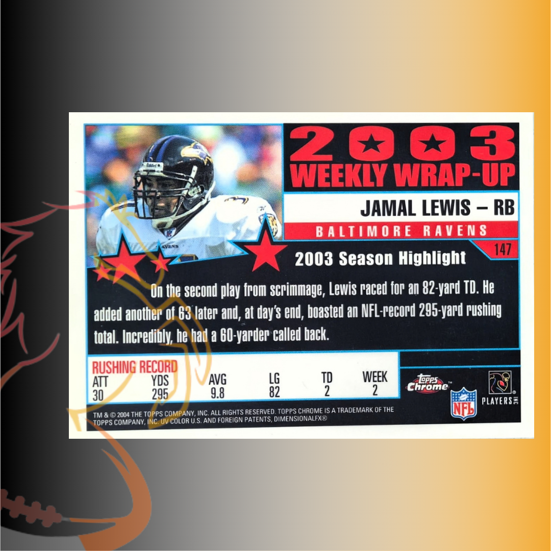 2004 Topps Chrome Jamal Lewis 2003 Weekly Wrap-Up - Imagen 2