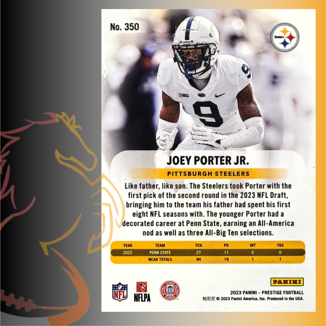 2023 Panini Prestige Joey Porter Jr. Green Parallel Rookie Card / 199 - Imagen 2