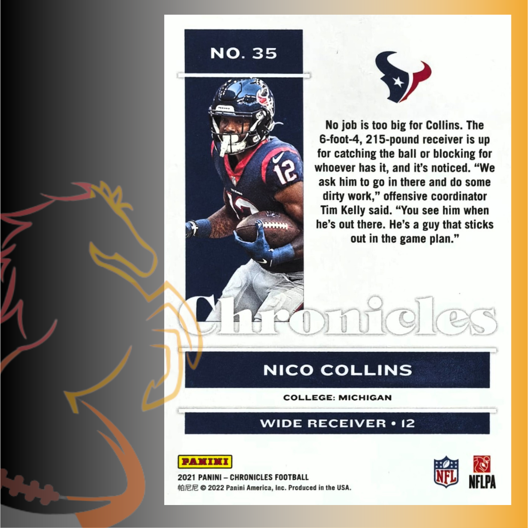 2021 Panini Chronicles Nico Collins Rookie Card - Imagen 2