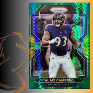 2021 Panini Prizm Calais Campbell Green Hyper Prizm / 175