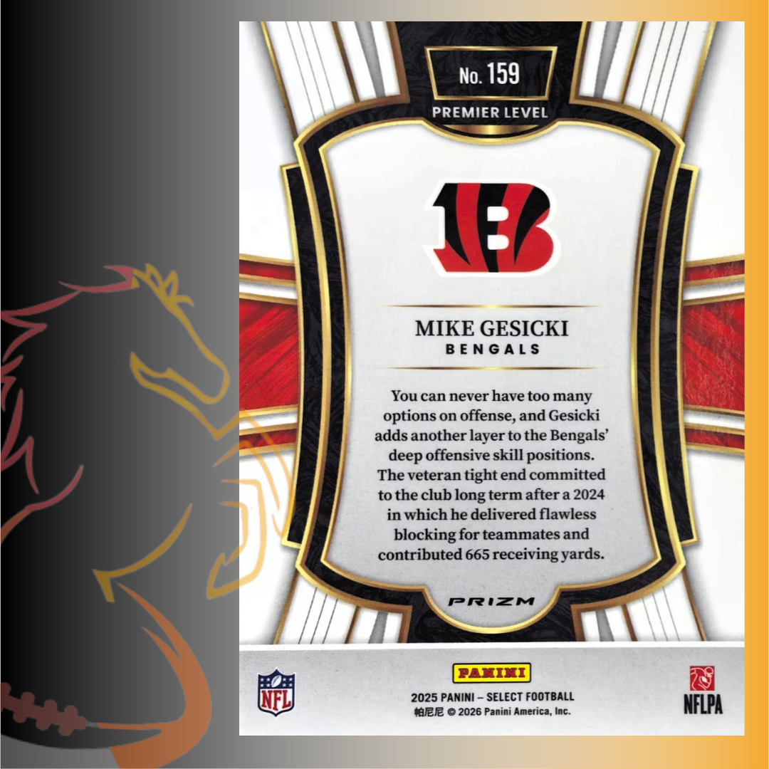 2025 Panini Select Mike Gesicki Premier Level Silver Prizm - Imagen 2